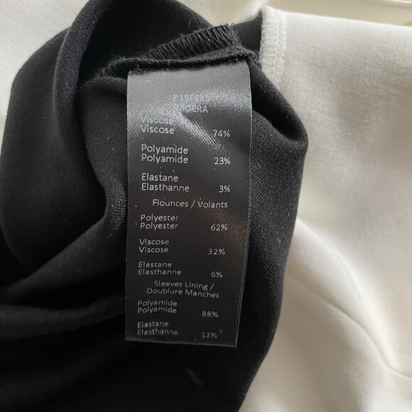 Anne Fontaine Women's Black White Moera Ruffle Dress Size 38 Parisian Chic - Picture 6 of 14